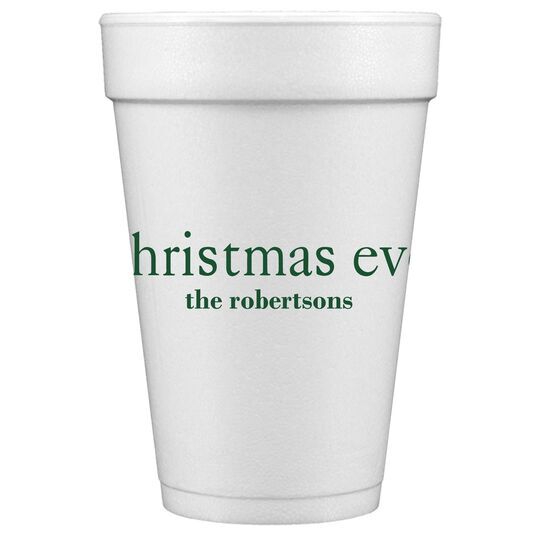 Big Word Christmas Eve Styrofoam Cups